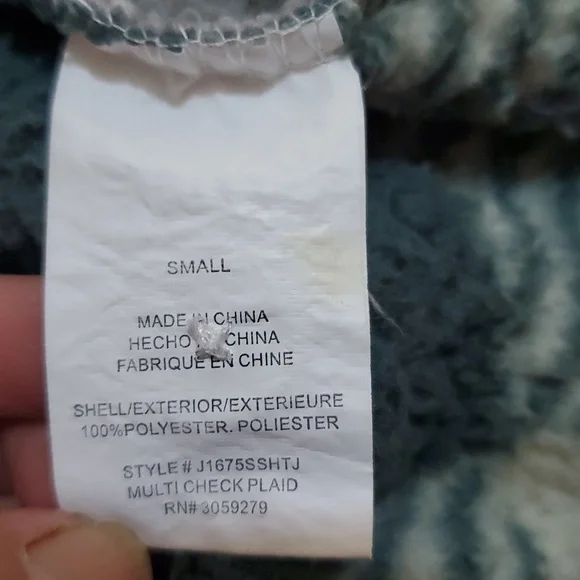 Thread & Supply Multicolor Check Plaid Teddy Jacket Size S - Picture 10 of 11